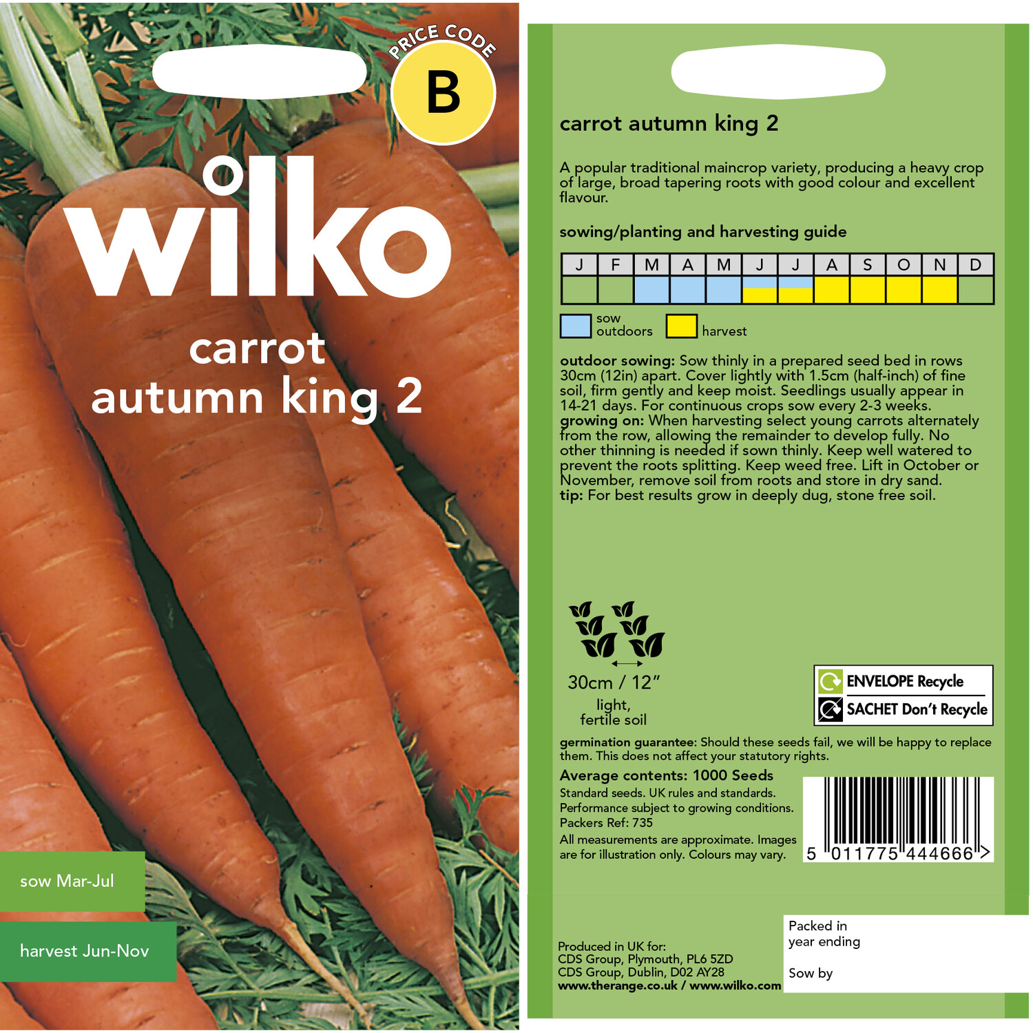 Wilko Carrot Autumn King Seeds Image 3