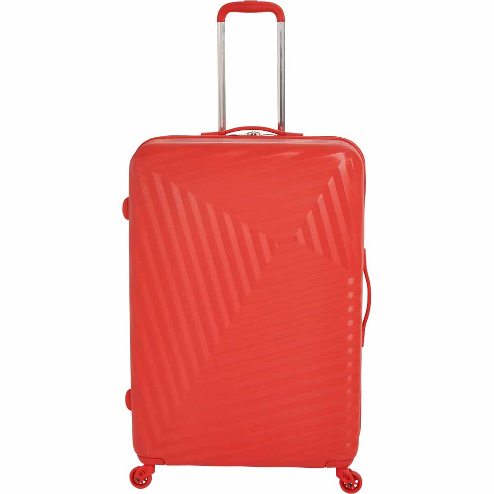 Wilko Squares Suitcase Coral 30 inch Image 2