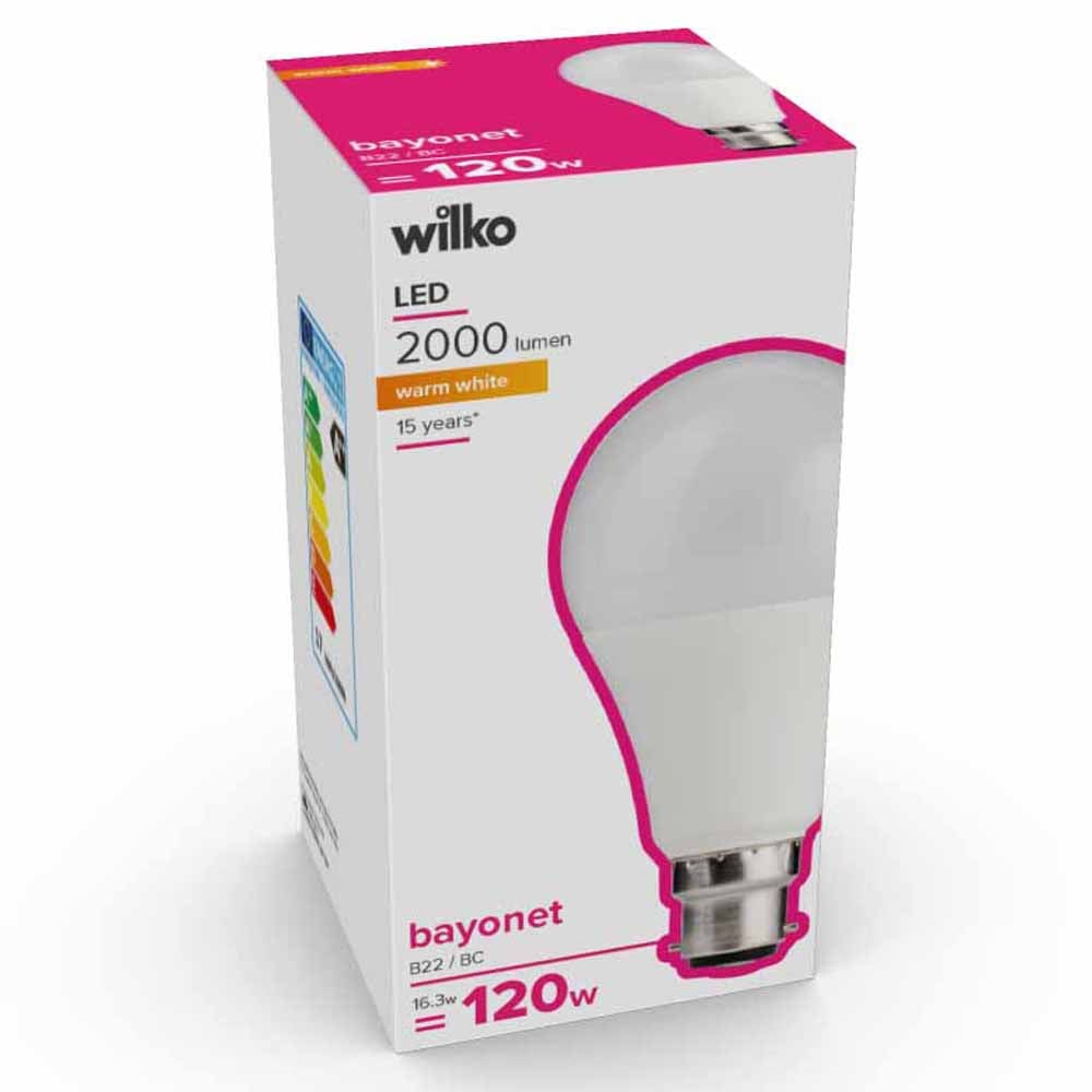 Wilko 1 pack Bayonet B22/BC 2000lm LED Standard Bulb Non Dimmable Image 3