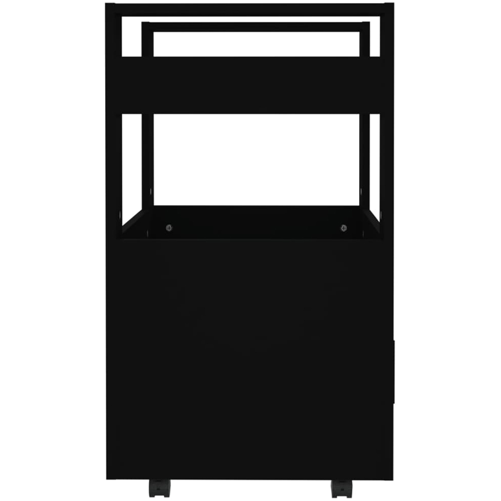 vidaXL Single Door 2 Shelf Black Kitchen Trolley Image 3