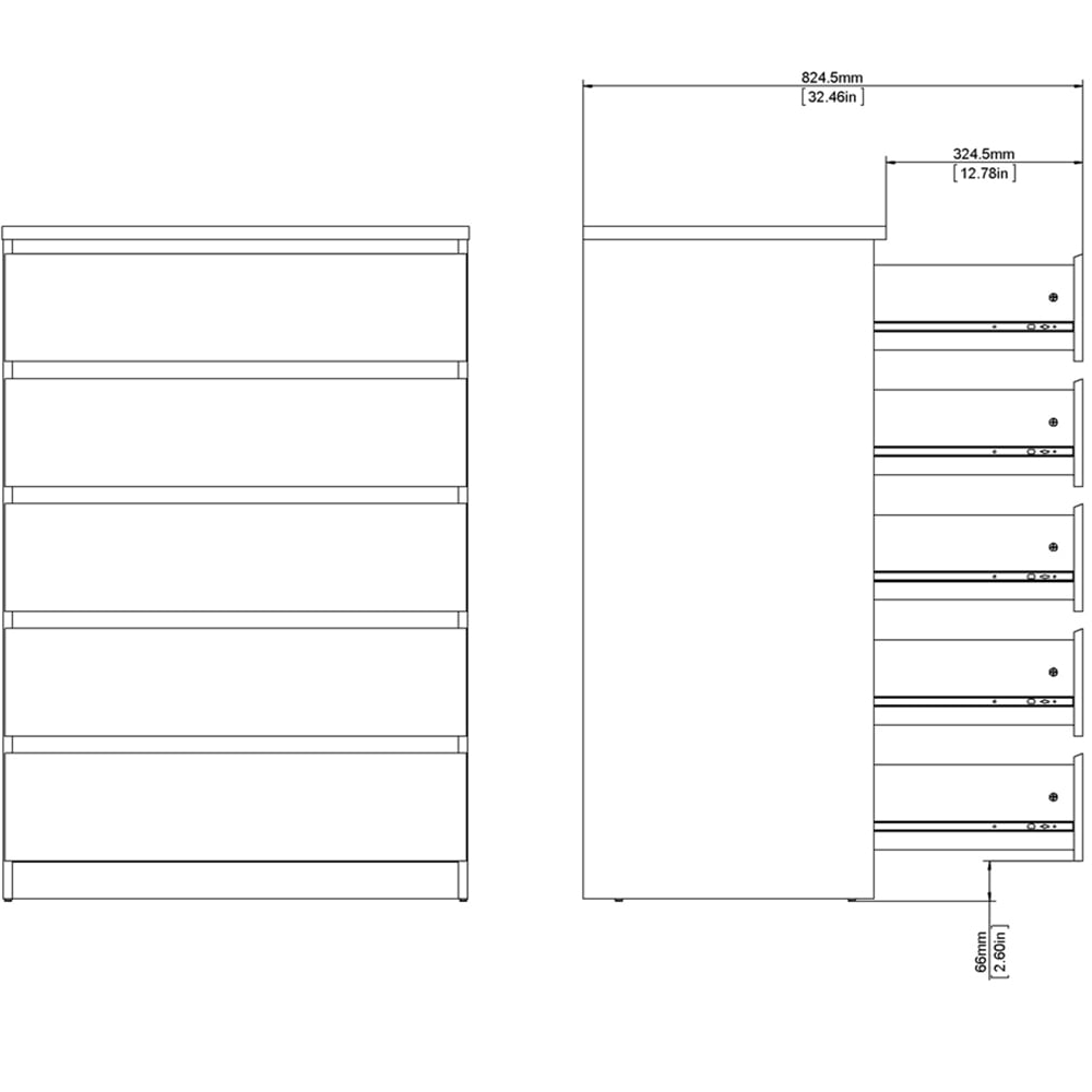 Florence 5 Drawer Jackson Hickory Oak Chest of Drawers Image 7