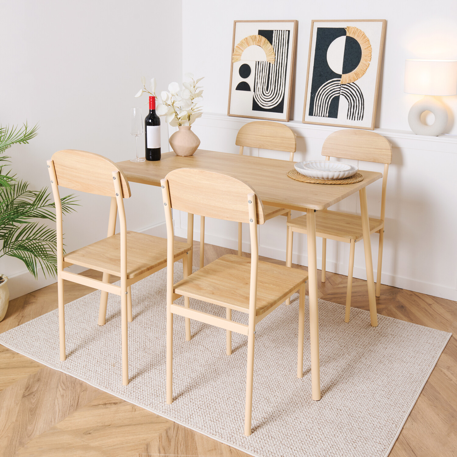 Eden Dining Table and Chair Set Natural Image 1