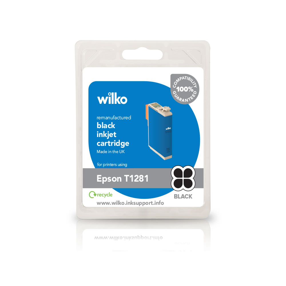 Wilko Remanufactured Epson T1281 Black Inkjet Cartridge Image 1