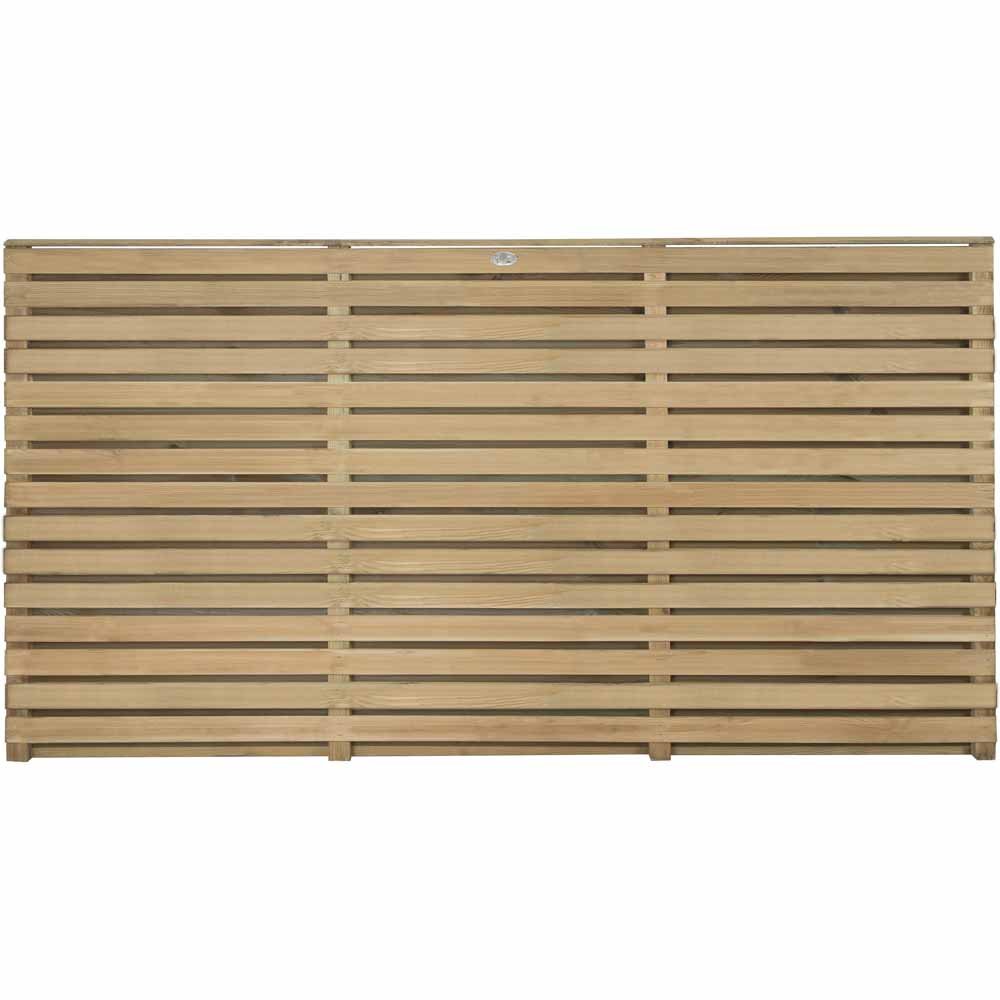 Forest Garden 6 x 3ft Double Slatted Pressure Treated Fence Panel Image 3
