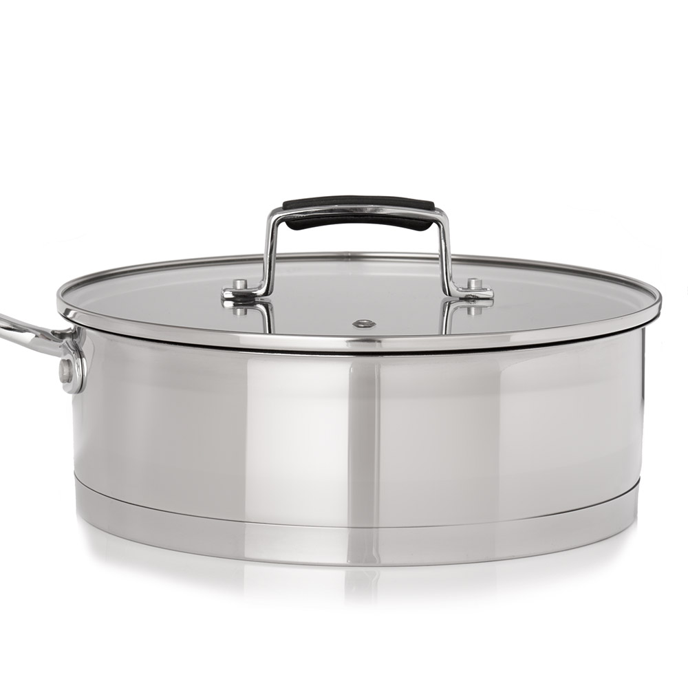 Wilko Stainless Steel Saute Pan and Lid 24cm Image 3