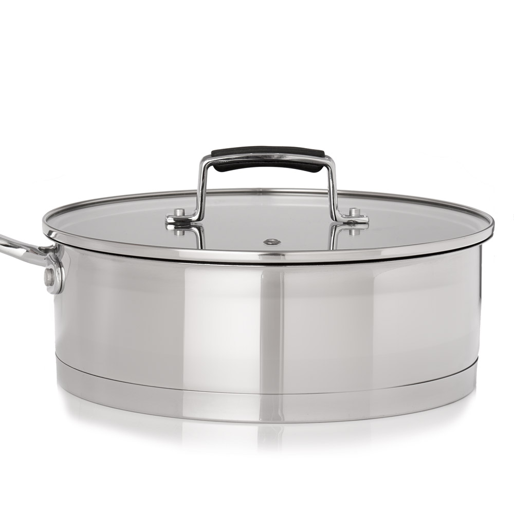 Wilko Stainless Steel Saute Pan and Lid 24cm Wilko