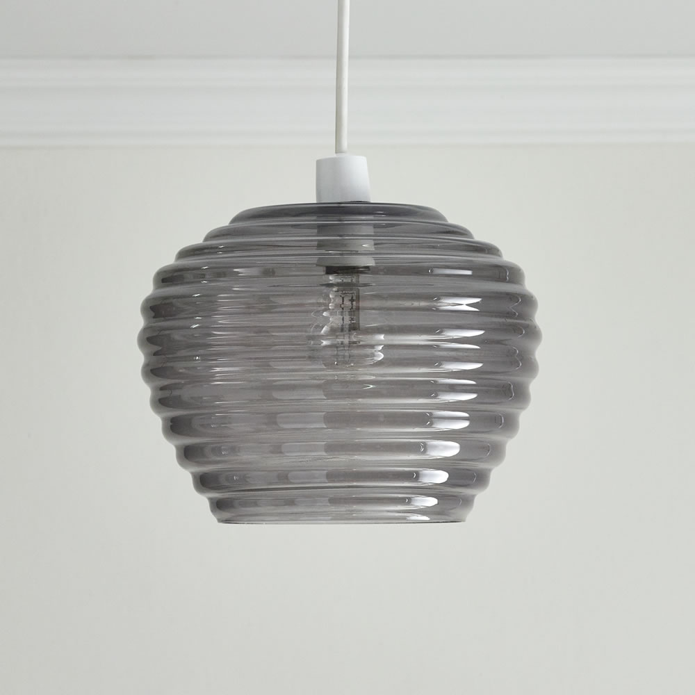 Wilko Grey Beehive Pendant Light Shade Image 1