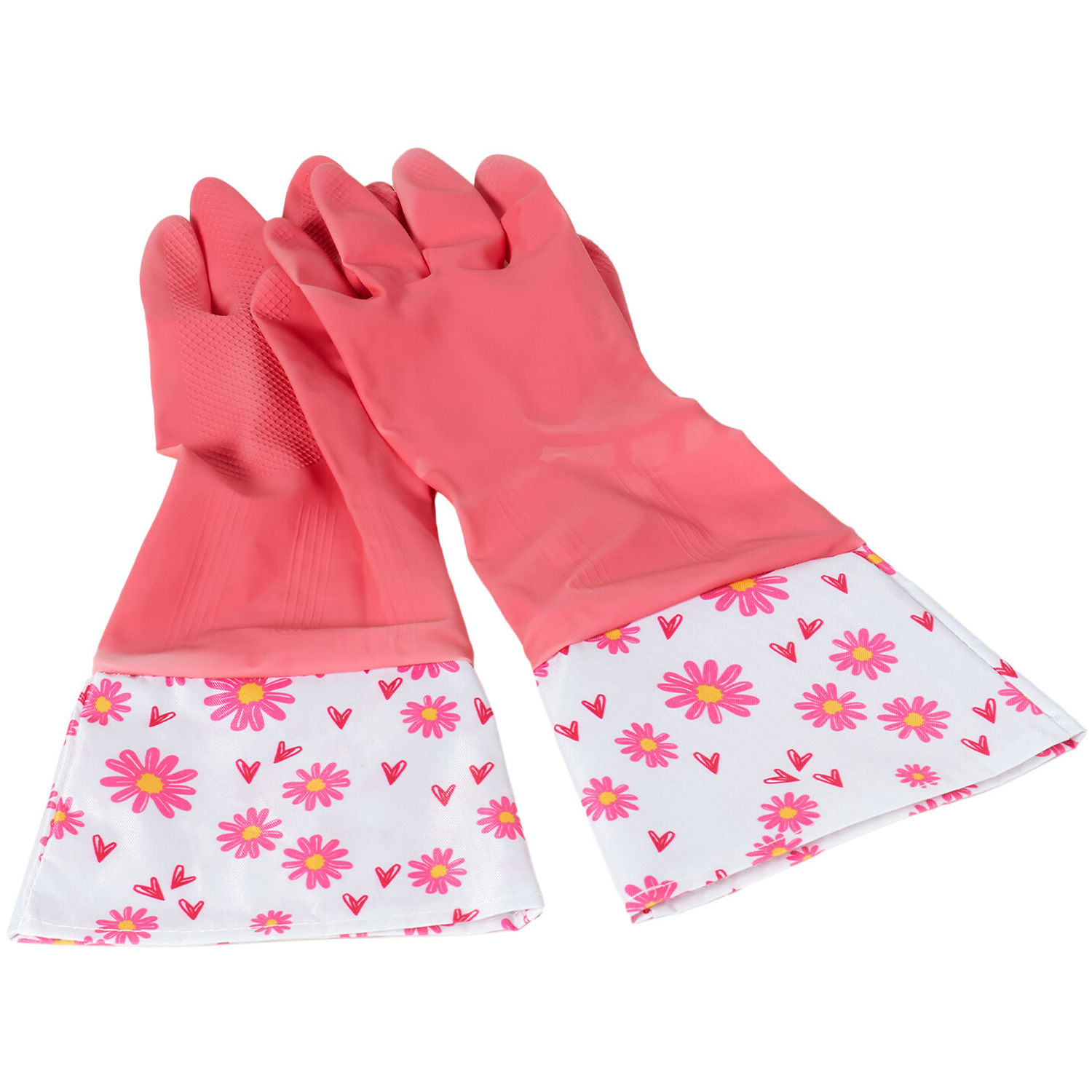 Daisy Pink Cleaning Washing Up Gloves Image 4