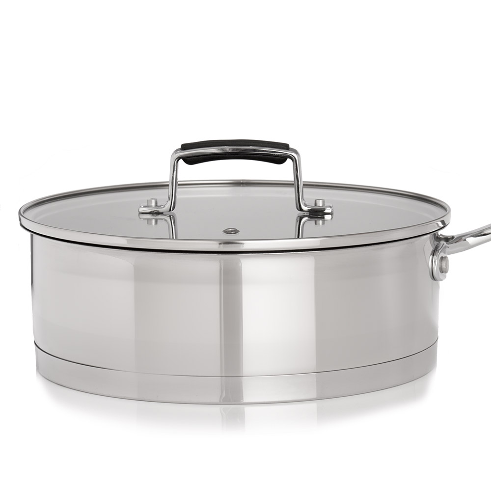 Wilko Stainless Steel Saute Pan and Lid 24cm Image 2