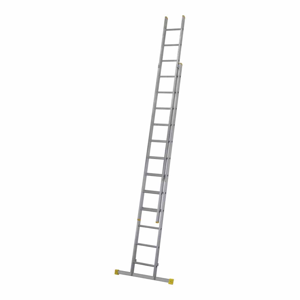 Abru Werner Box Section Double Extension Ladder 3.53m Aluminium, steel, plastic  - wilko