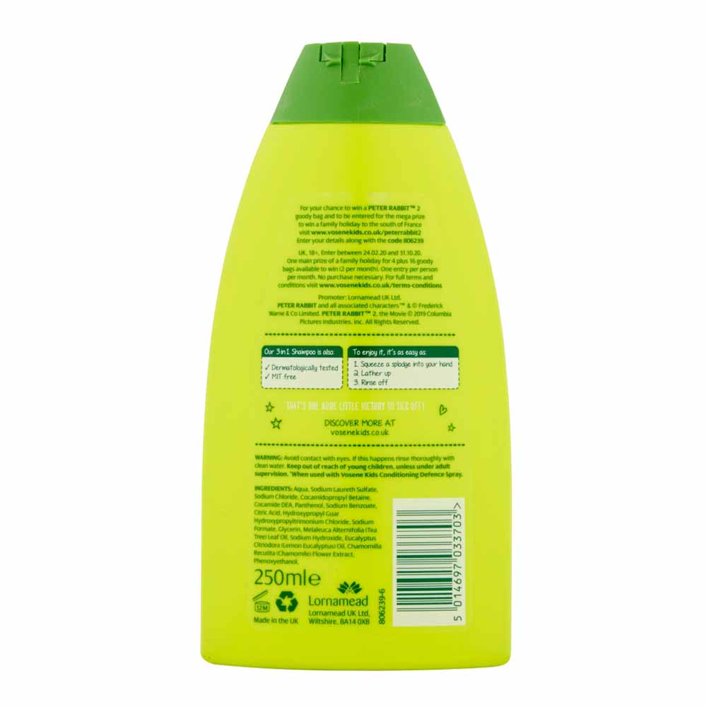 Vosene Kids Shampoo 3 in 1 250ml Image 2