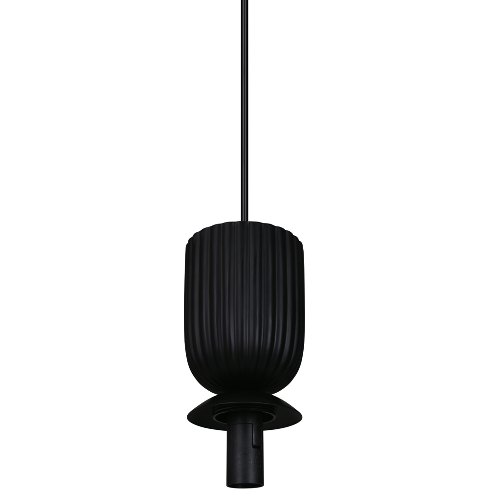 Nordlux Sadie Black Opal Glass Dome Rippled Pendant Light Image 6