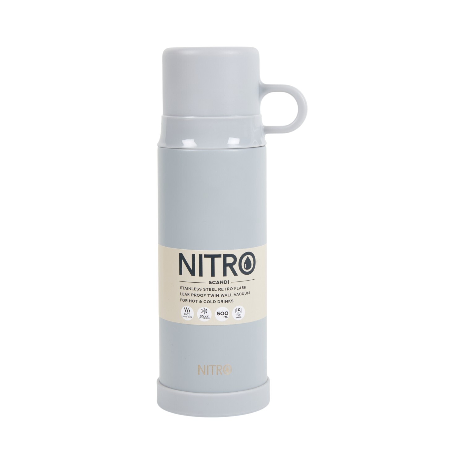 Nitro Scandi Stainless Steel Vacuum Retro Flask Image 4
