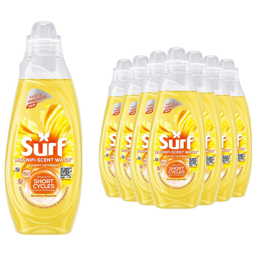 Surf Magnifi-Scent Wash Sunshine Blossom Liquid Laundry Detergent 40 Washes 1.08L 8 Pack Image 1
