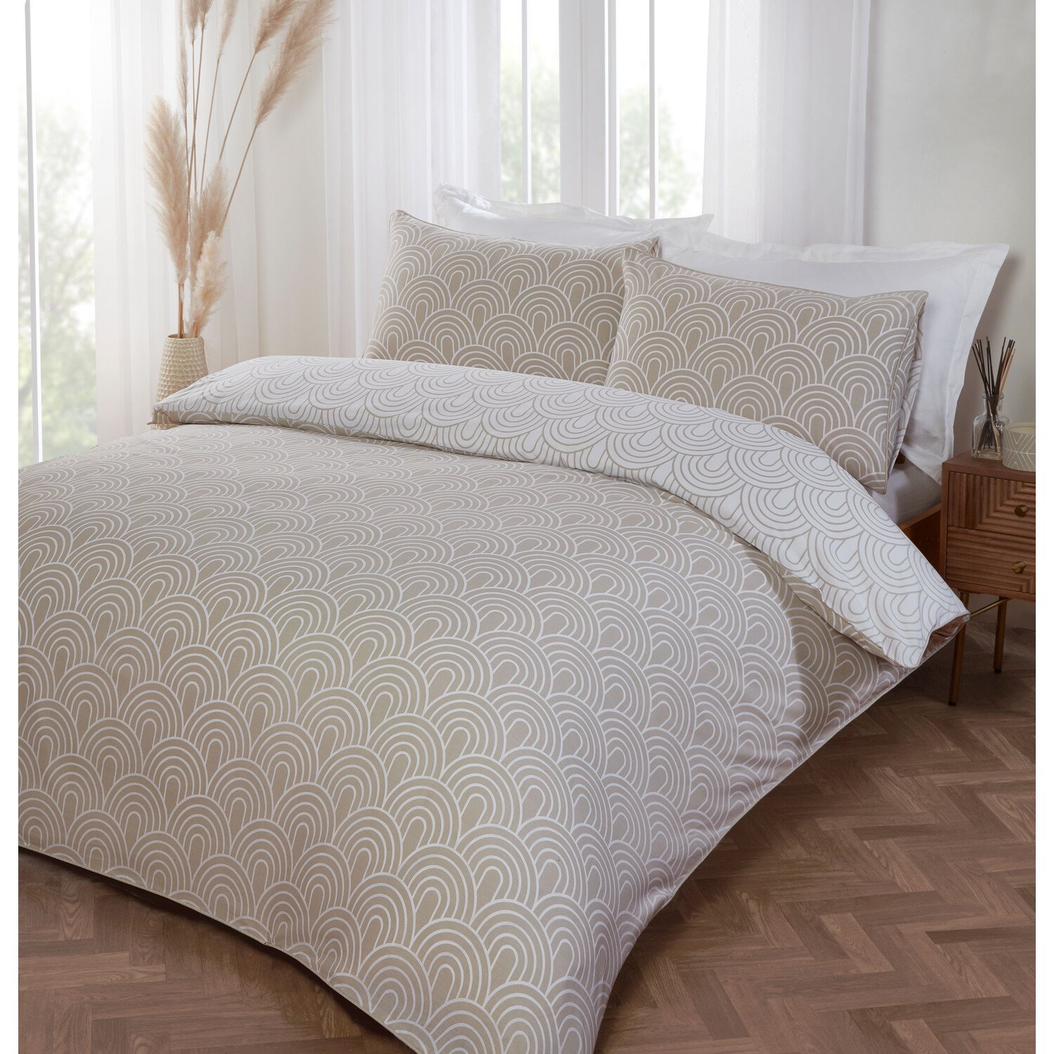 Divante King Size Natural Arches Duvet Set Image 3