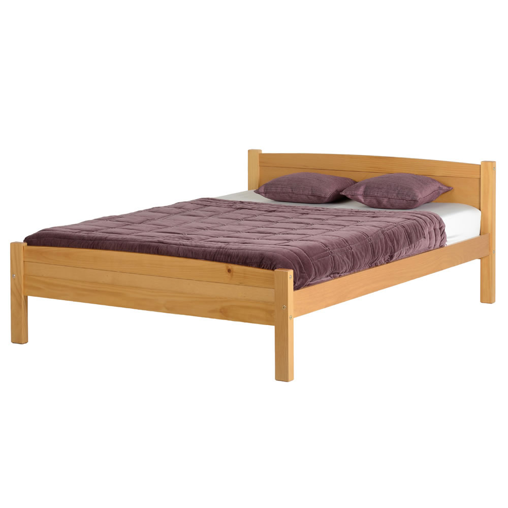 Amber Antique Pine Double Bed Frame Wilko Amber Antique Pine Double Bed Frame Image 1