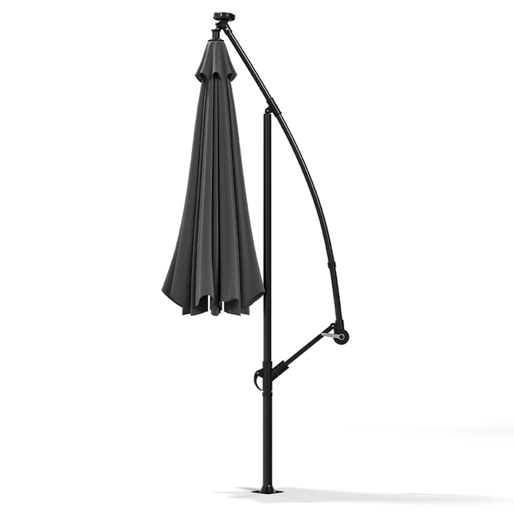 Living and Home Dark Grey LED Umbrella Parasol 2.6m Image 4