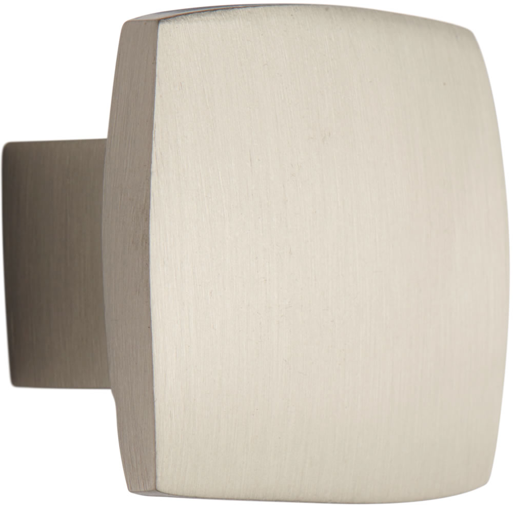 Wilko 32mm Square Satin Nickel Door Knob 2 pack Wilko