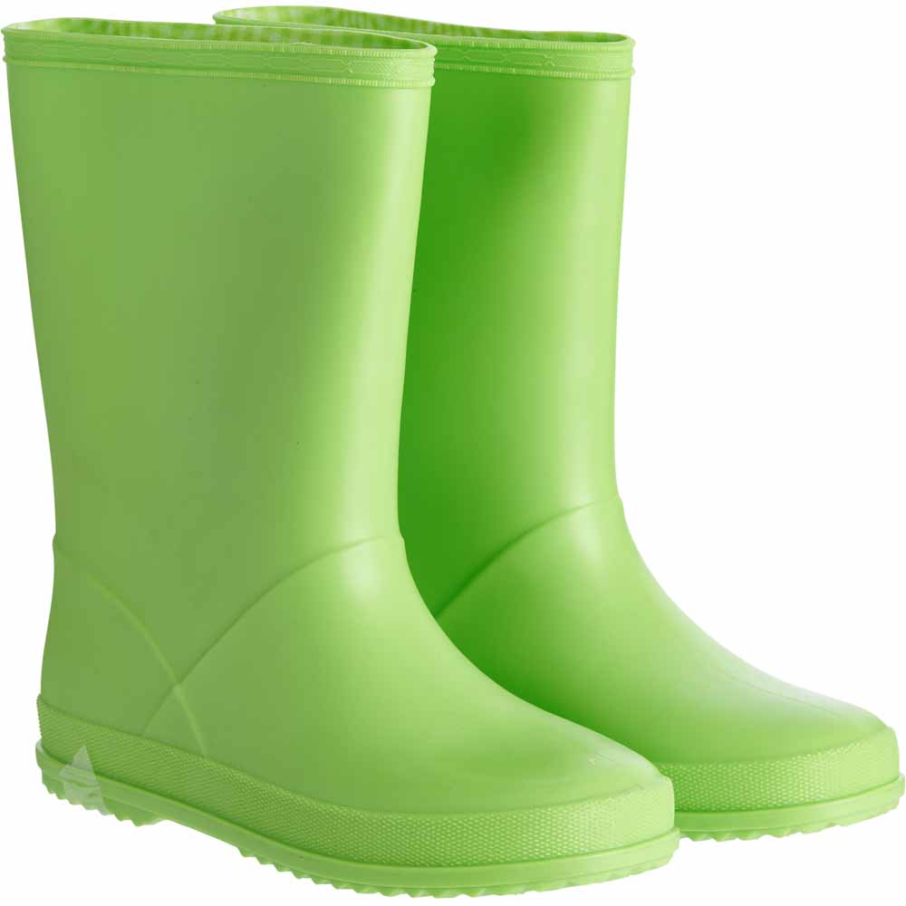 Wilko Kids Wellington Boots Green Size 4 Wilko