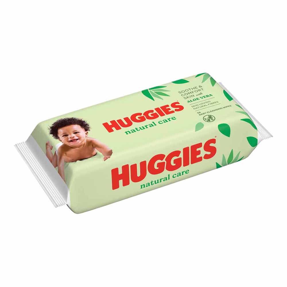 Huggies Natural Care Aloe Vera and Vitamin E Baby Wipes 56 pack Image 2