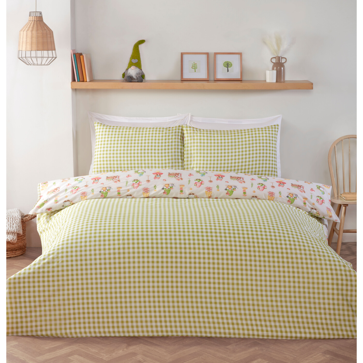 Spring Gnomes Single Natural Duvet Cover Set Image 2