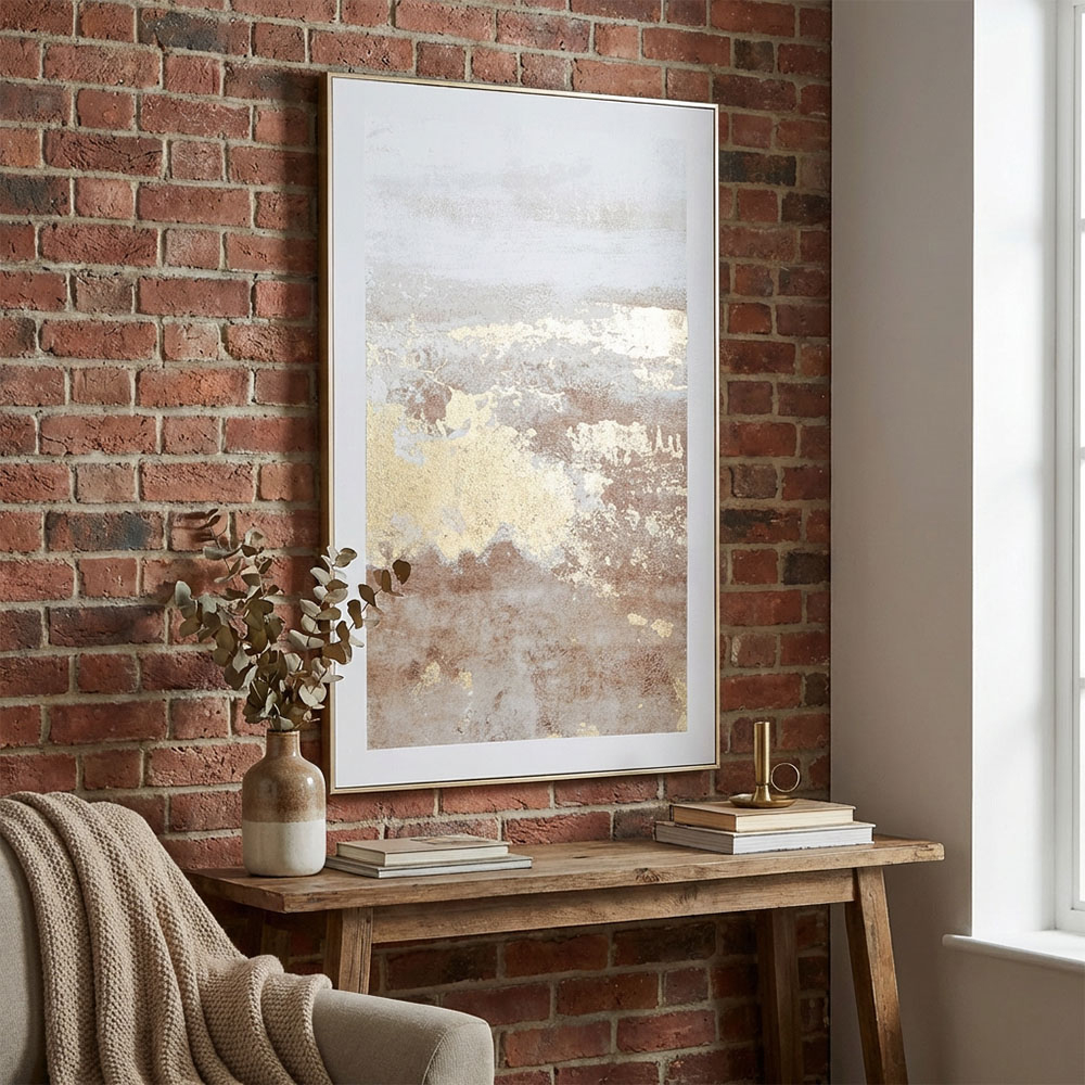 Bronze Distressed Foiled Framed Wall Art 90 x 60cm Image 3