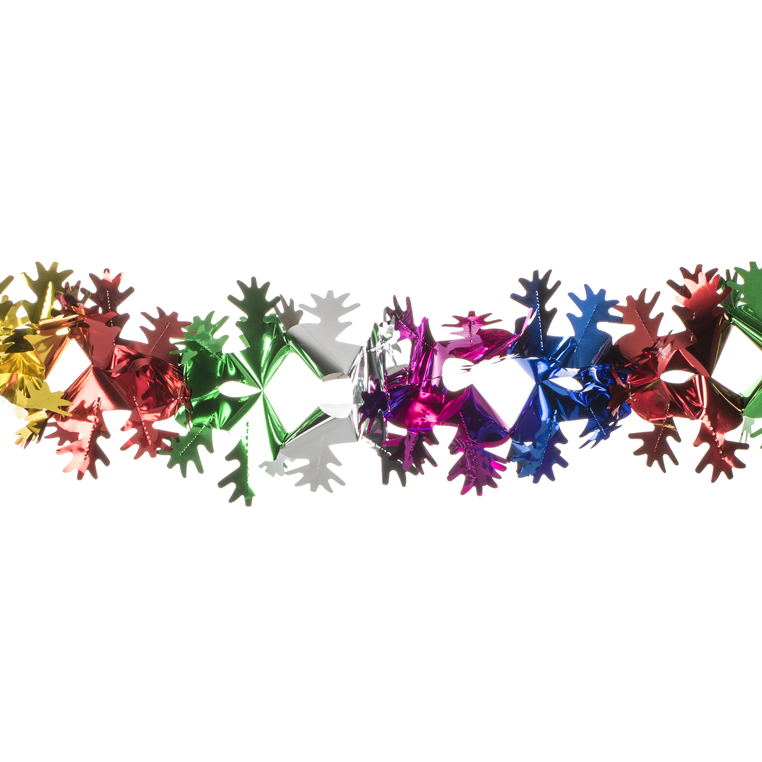 8ft Multicoloured Tinsel Holly Garland Image 1