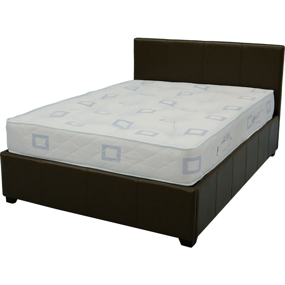 Prado Brown Faux Leather Ottoman Double Bed Image