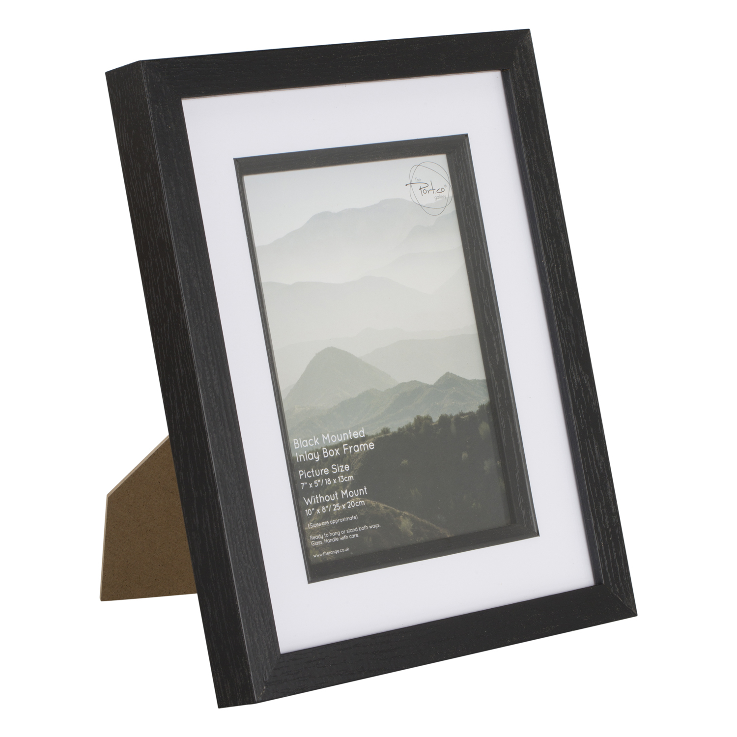 The Port Co Gallery Black Mounted Inlay Box Photo Frame 7 x 5 inch Image 2