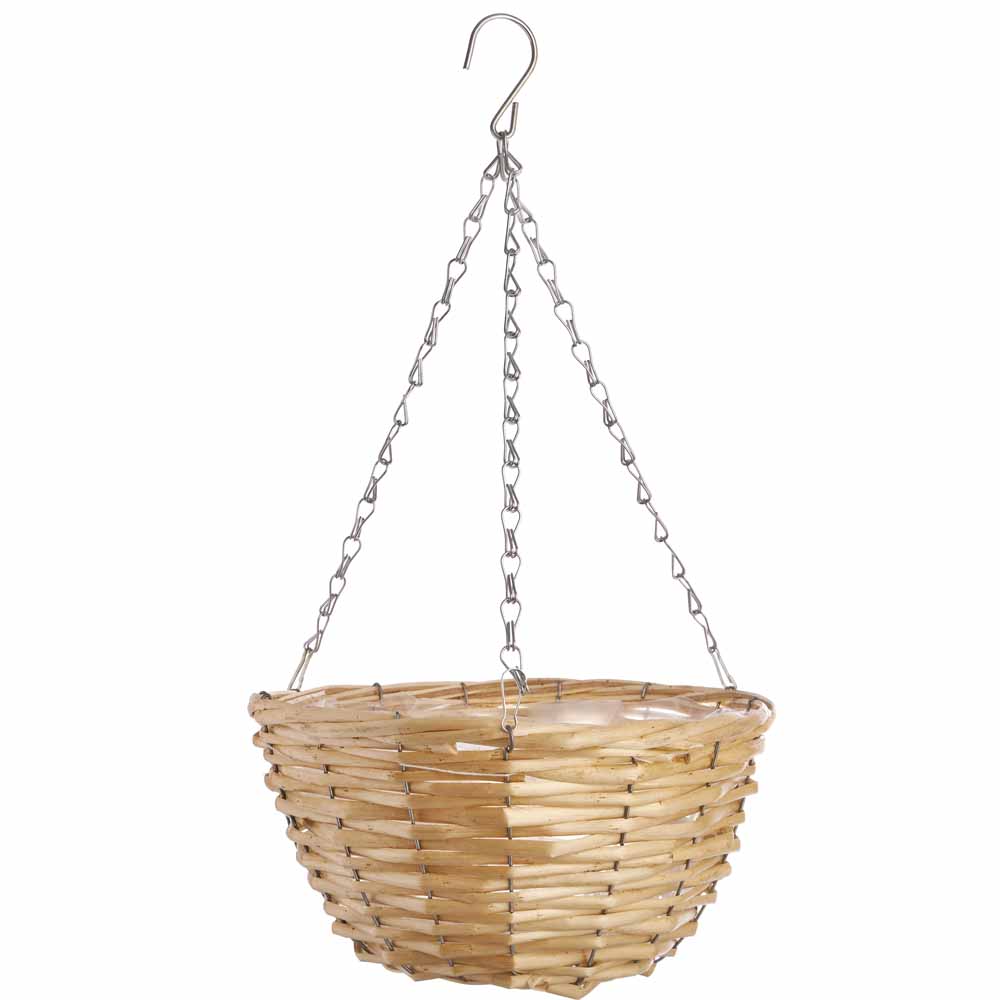 Wilko 30cm Wicker Hanging Basket Image 1