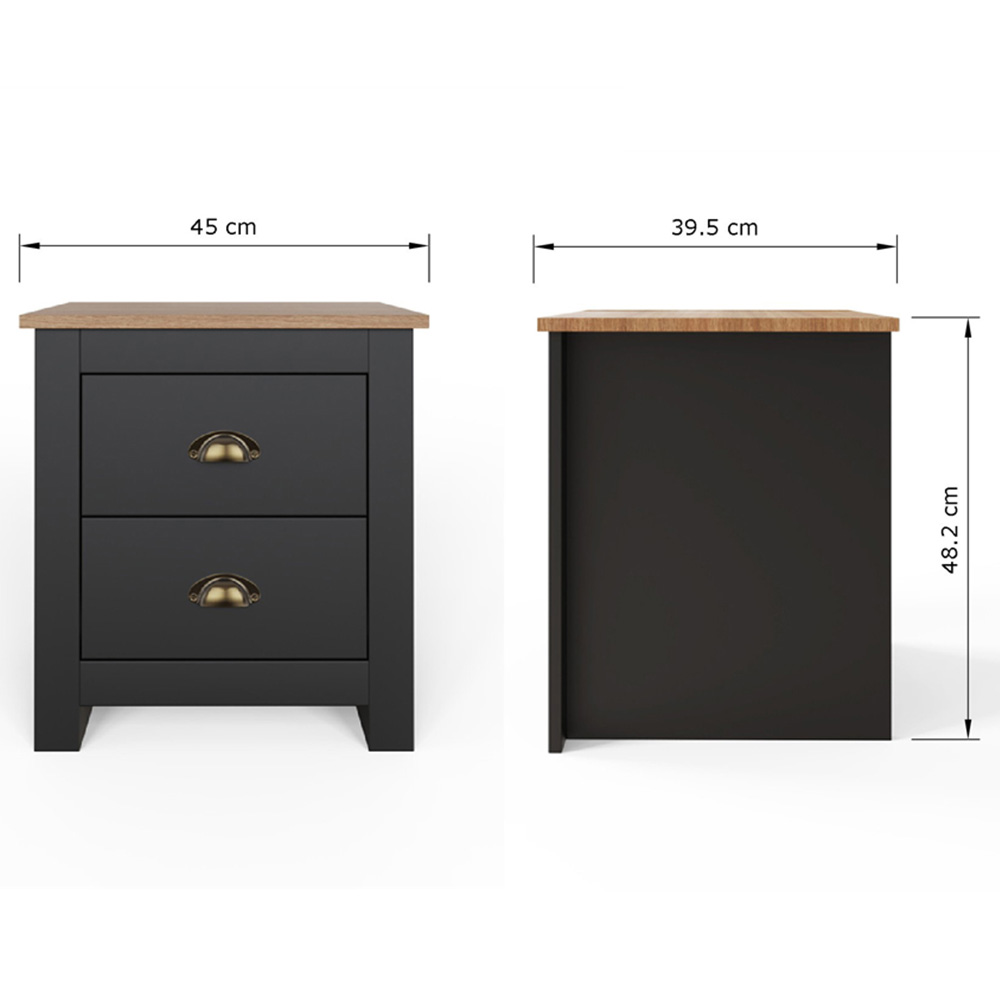 GFW Lancaster 4 Piece Black and Oak Bedroom Set Image 7