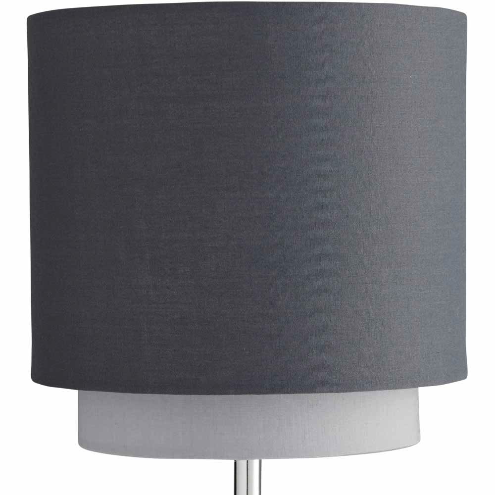 Wilko Grey Two Tier Shade Table Lamp Image 2