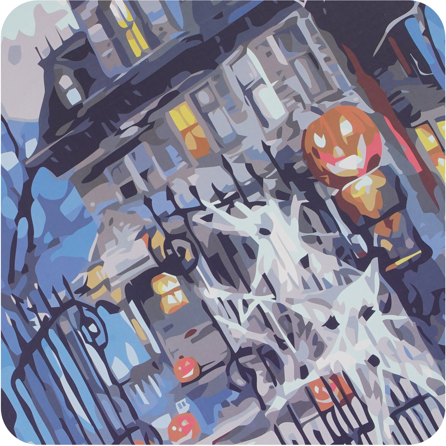 MacNeil Haunted House Paint By Numbers Kit Blue Image 4