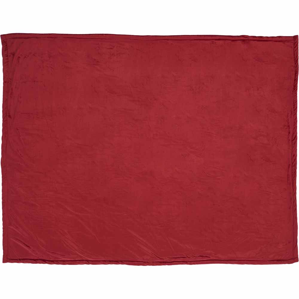 Wilko Fleece Sherpa Throw Red 180 x 150cm Image 5