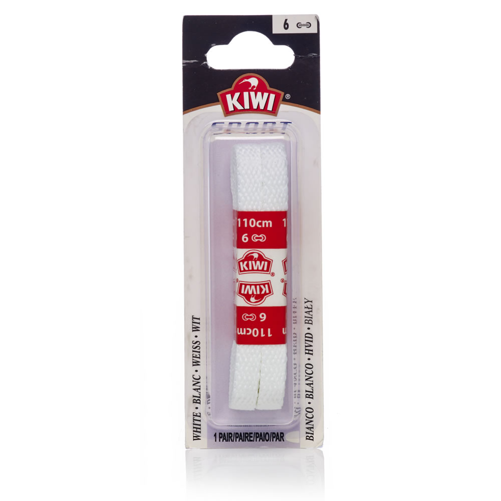 Kiwi White Sport Laces 110cm Wilko
