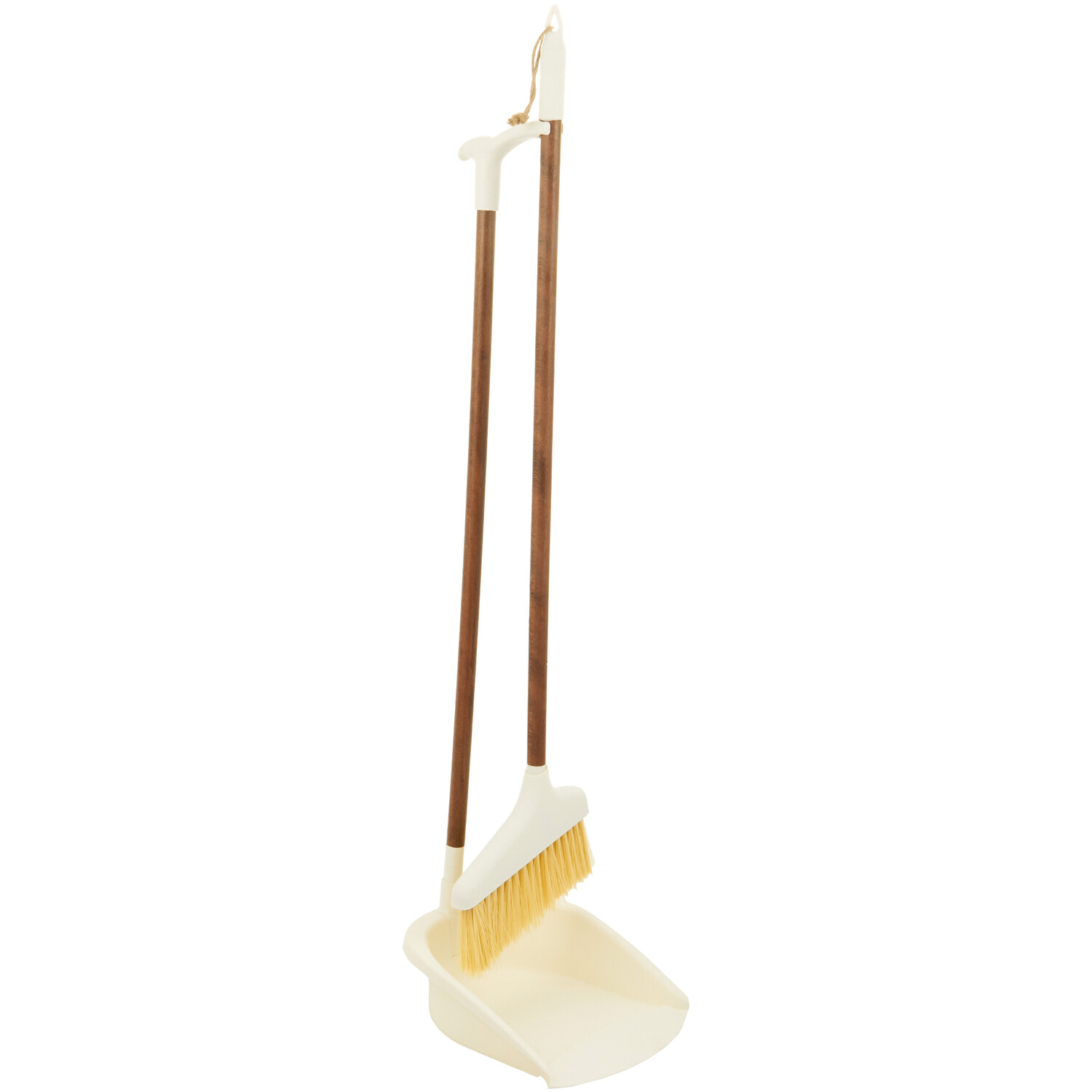 Sanctuary Brown Dustpan and Brush with Long Handle Image 1