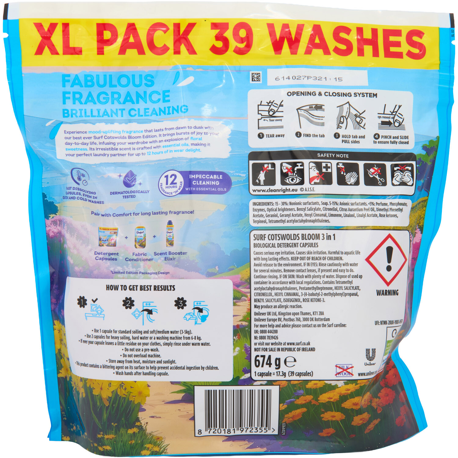 Surf 3 in 1 Scented Laundry Capsules Image 2