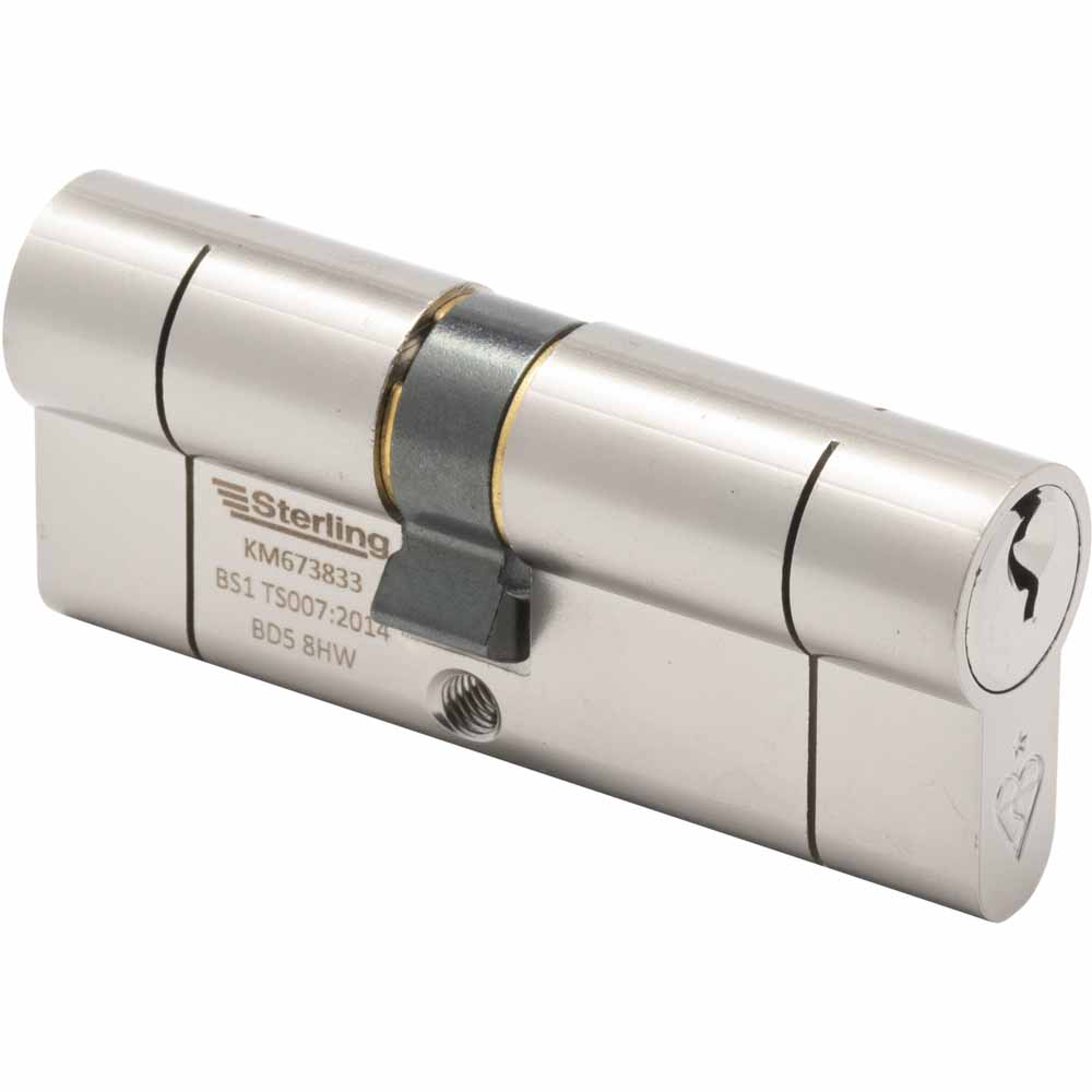 Wilko 35 x 35mm Satin Nickel Euro Profile Double 1 Star Cylinder Door Lock Image 2