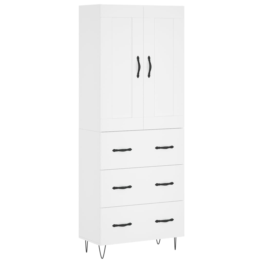 vidaXL 2 Door 3 Drawer White Highboard Image 2
