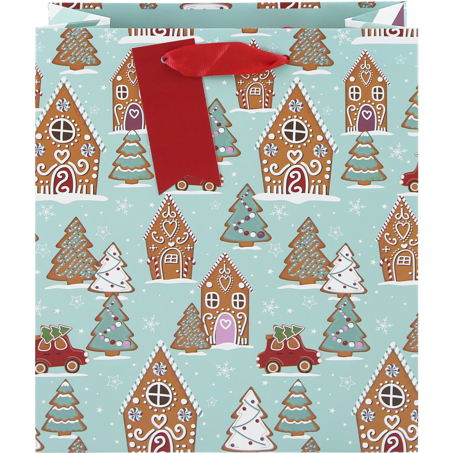 Gingerbread House Christmas Gift Bag  - Blue Image 1