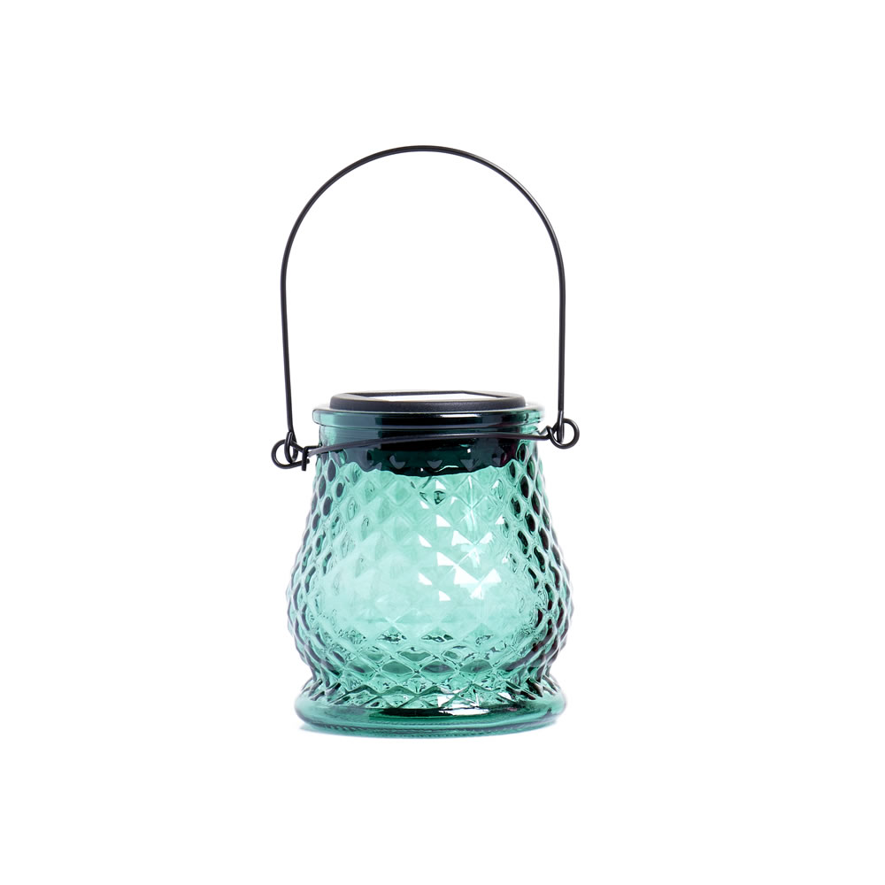 Wilko Solar Lantern Coloured Glass Jar Image 2