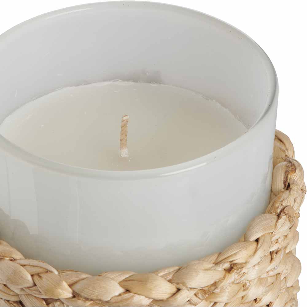 Wilko Natural Woven Basket 1 Wick Candle Image 2