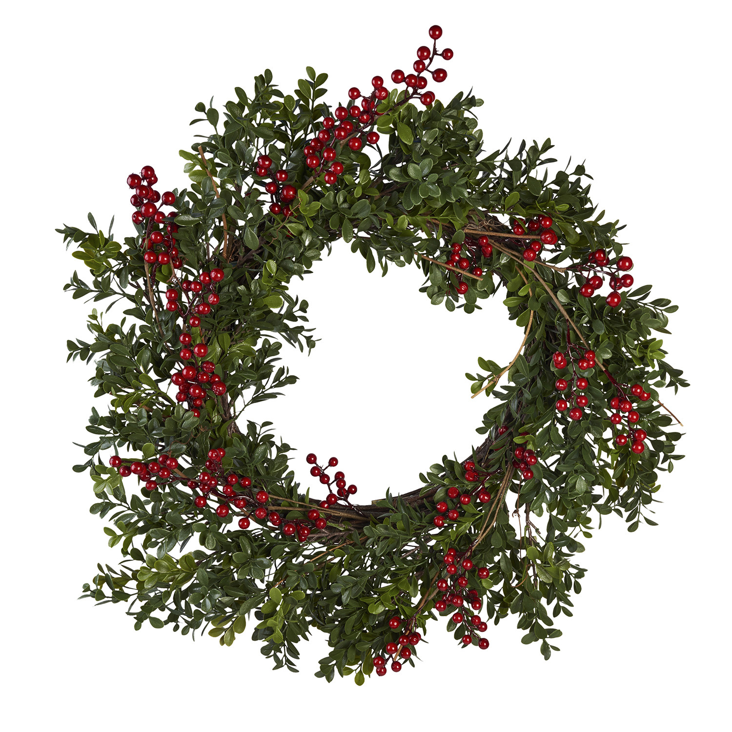 Boxwood and Berry Wreath Image