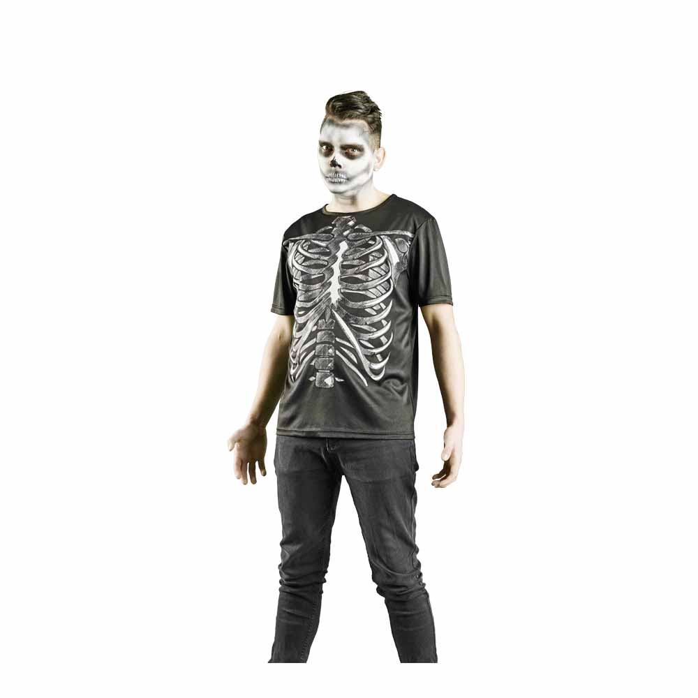 Wilko Halloween Adult Skeleton T-Shirt Size Small/ Medium Image 1