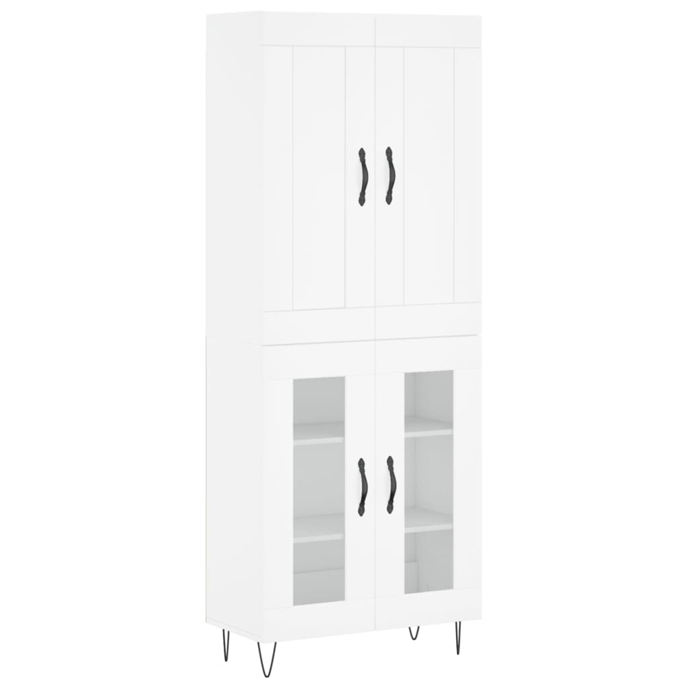 vidaXL 4 Door White Highboard Image 2