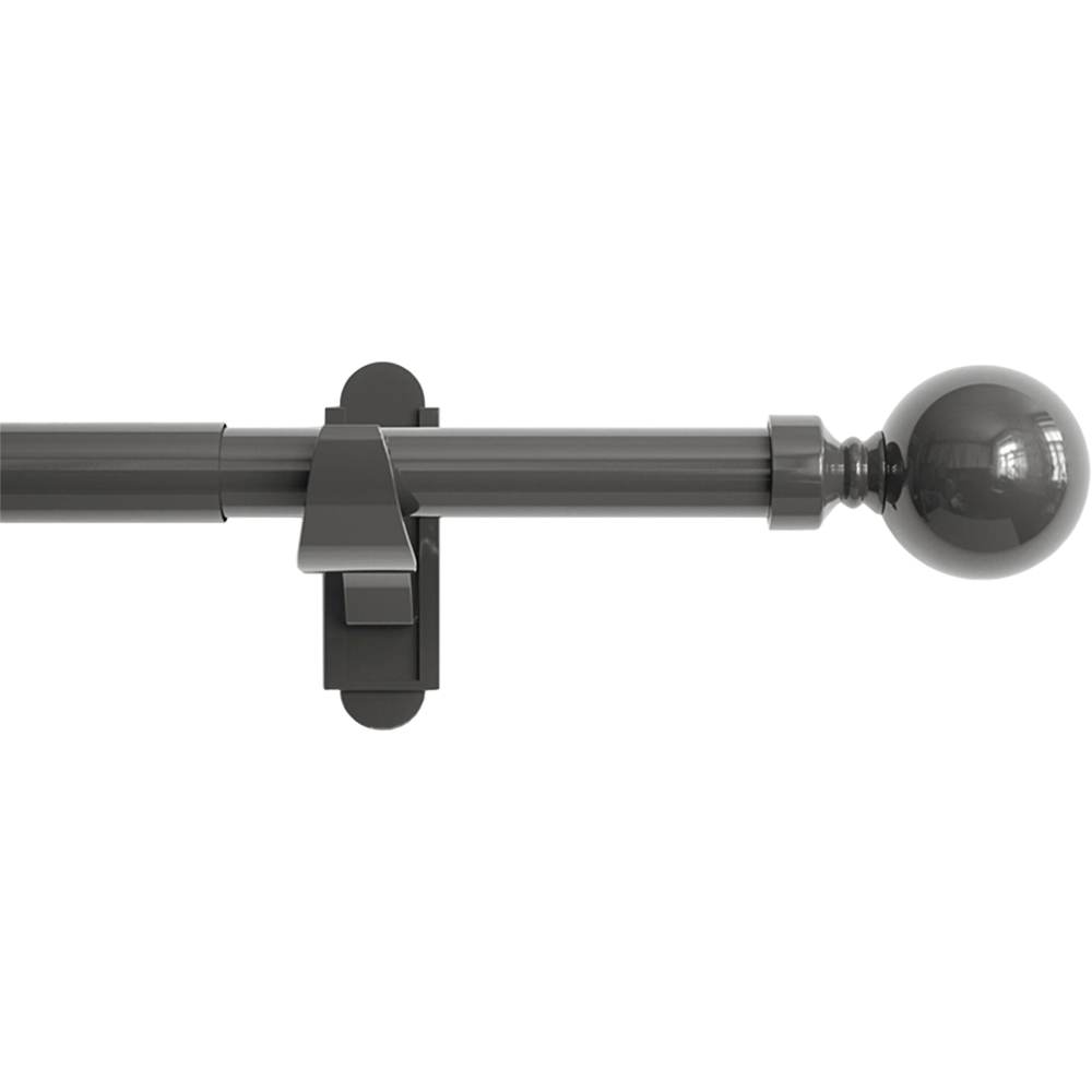 Rothley 71-120cm Gunmetal Extendable Solid Orb Finials Curtain Pole Image 1