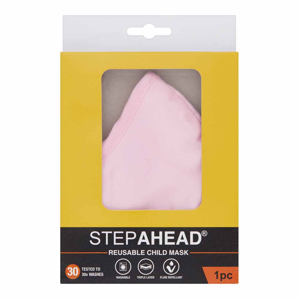 STEP AHEAD CHILD Reusable Face Mask Pink Image 1