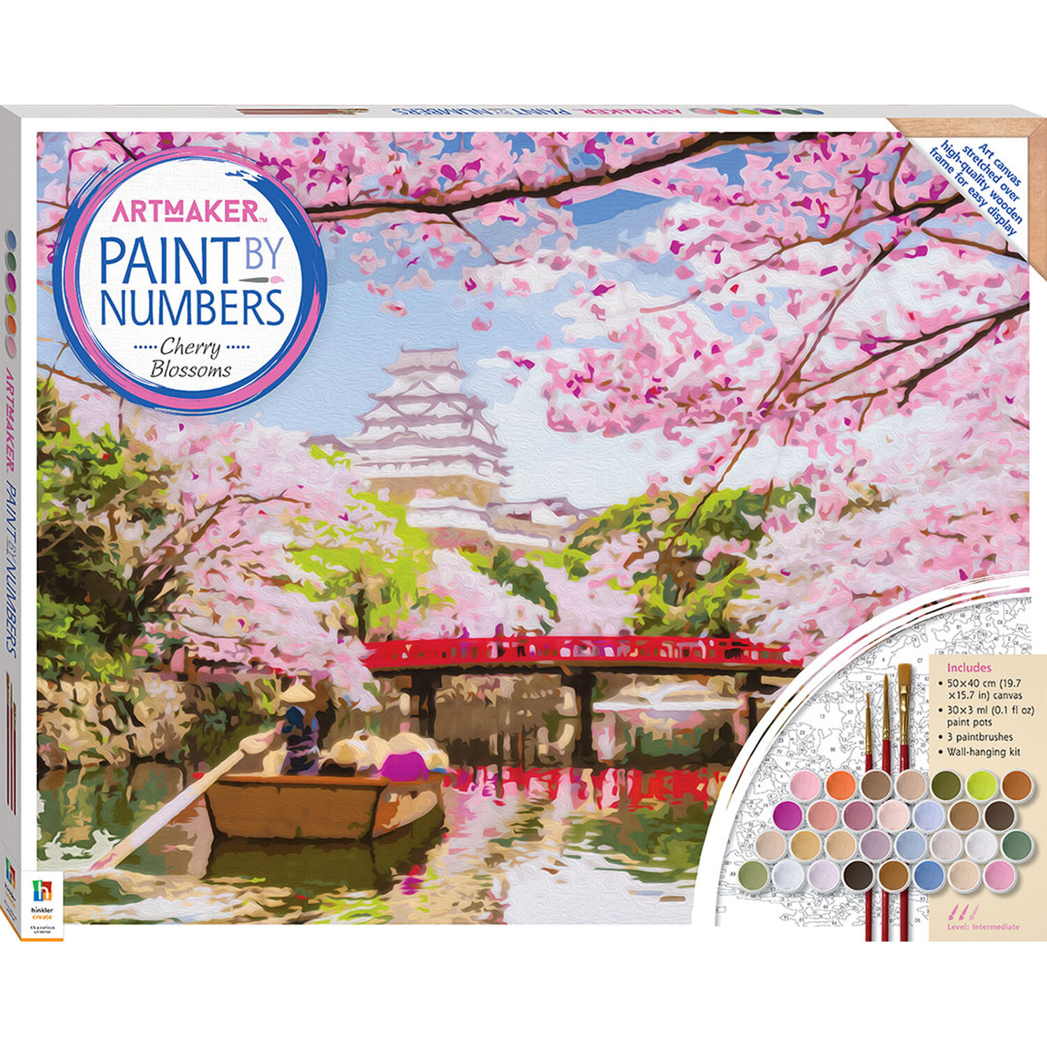 Hinkler Paint by Numbers Cherry Blossoms Canvas 41.1cm Image