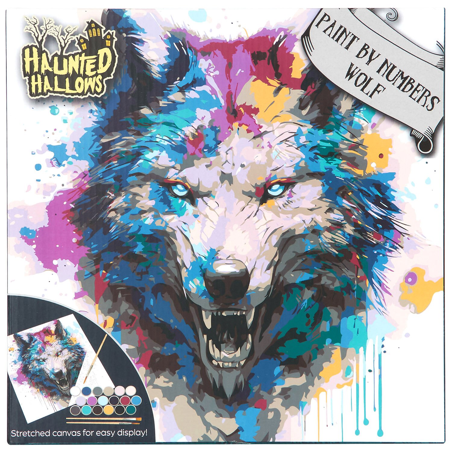 Wolf or Clown Paint By Number Set - Multicolour Image 1