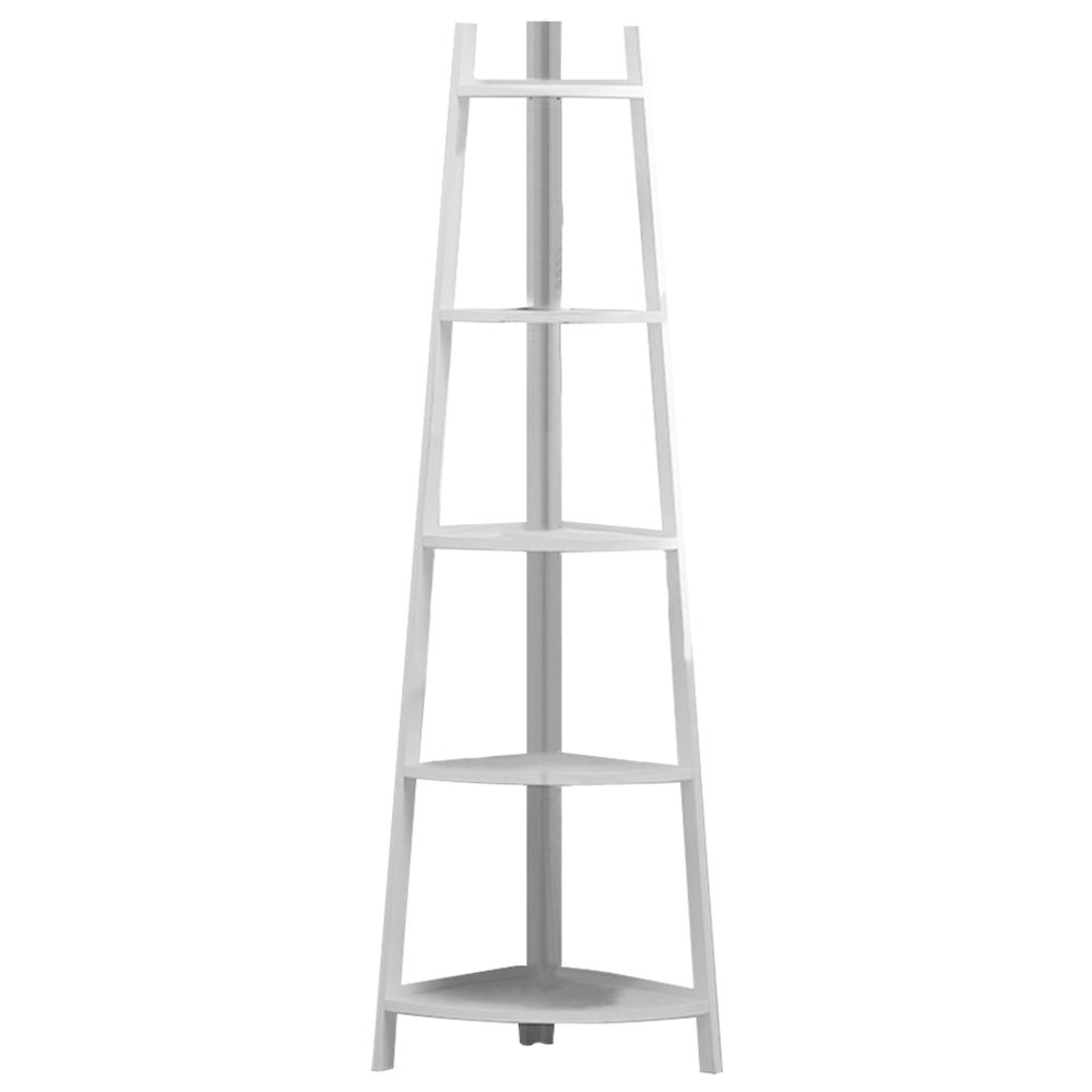 Living and Home White 5 Tier Corner Ladder Shelf for Plant Image 1